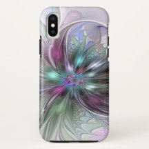 Fantasía colorida Resumen Flor Fractal Moderna