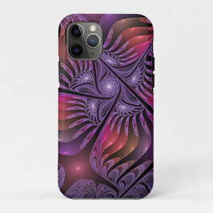Funda Para iPhone 11 Pro Fantasía colorida Resumen Trippy Purple Fractal