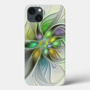 Funda Para iPhone 13 Fantasia de Flor Colorida Moderna Abstracta Fracta