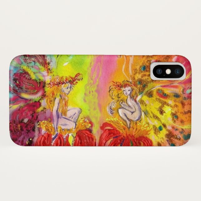 FUNDA DE Case-Mate PARA iPhone FANTASÍA DE FLORES ROJOS (Reverso (horizontal))