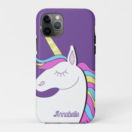 Funda Para iPhone 11 Pro Fantasía de Unicornio Púrpura