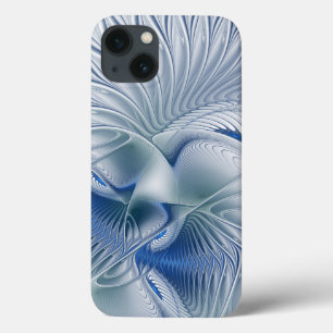 Funda Para iPhone 13 Fantasía dinámica abstracta tonos azules arte frac