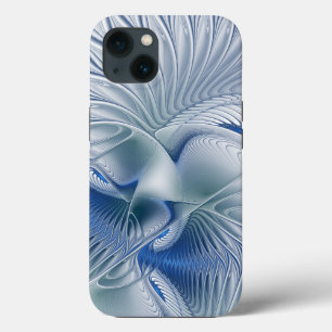 Funda Para iPhone 13 Fantasía dinámica Resumen tonos azules arte fracta