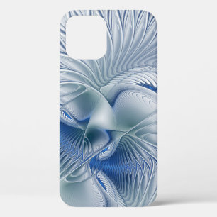Funda Para iPhone 12 Fantasía dinámica Resumen tonos azules arte fracta