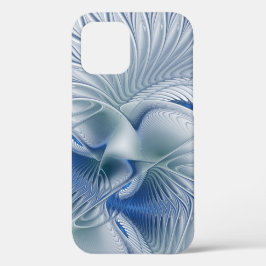Funda Para iPhone 12 Fantasía dinámica Resumen tonos azules arte fracta