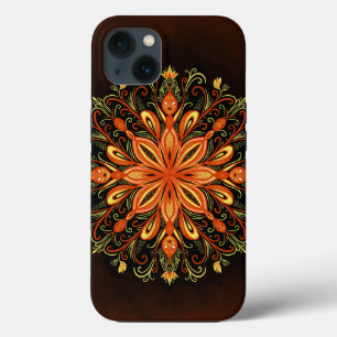 Funda Para iPhone 13 Fantasía en llamas Mandala