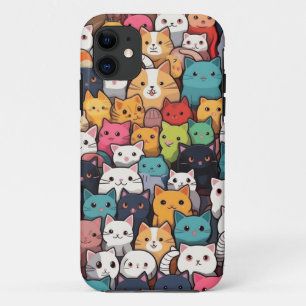 Funda Para iPhone 11 Fantasía felina: Cute Anime Gats Galore