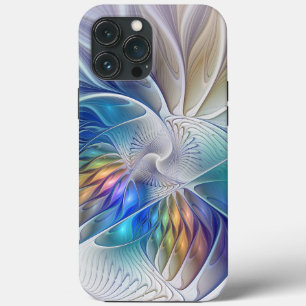 Funda Para iPhone 13 Pro Max Fantasía floral, colorido abstracto flor fractal