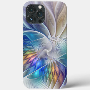 Funda Para iPhone 13 Pro Max Fantasía floral, colorido abstracto flor fractal