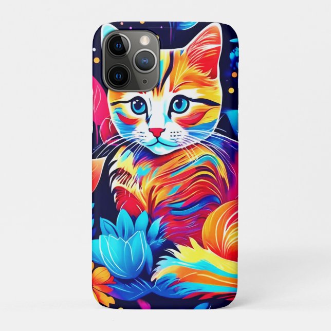 Funda De Case-Mate Para iPhone Fantasía floral felina (Reverso)