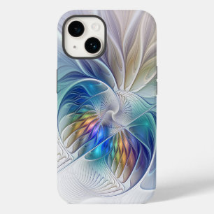 Funda Para iPhone 14 De Case-Mate Fantasía floral, flor fractal abstracta colorida
