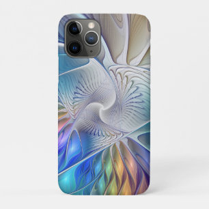 Funda Para iPhone 11 Pro Fantasía floral, flor fractal abstracta colorida