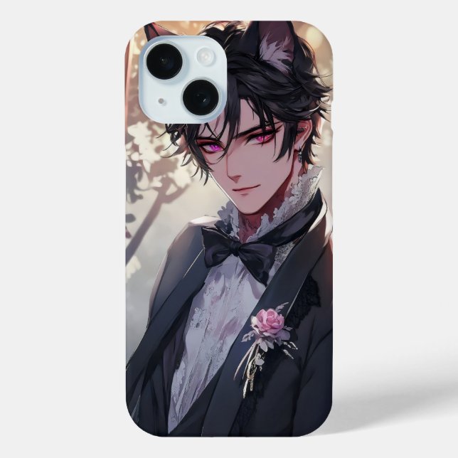 Funda De Case-Mate Para iPhone Fantasía gótica Anime Catboy (Reverso )