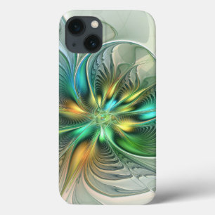 Funda Para iPhone 13 Fantasía moderna abstracta y colorida de flores fr
