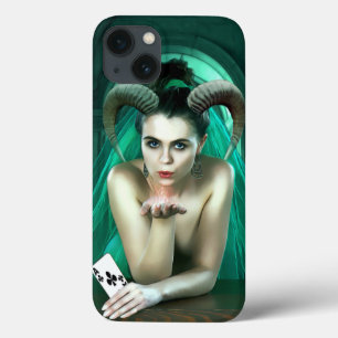 Funda Para iPhone 13 Fantasía Mujer Jugando Póquer Funda-Mate iPhone Es