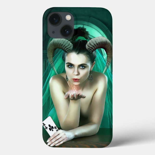 Funda De Case-Mate Para iPhone Fantasía Mujer Jugando Póquer Funda-Mate iPhone Es (Reverso)
