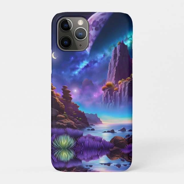Funda De Case-Mate Para iPhone Fantasía paisajística de Lavender (Reverso)