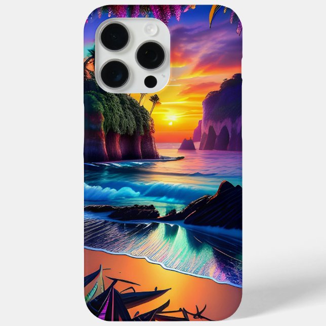 Funda De Case-Mate Para iPhone Fantasía playa tropical 3 (Reverso )