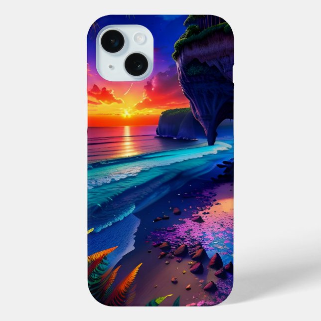 Funda De Case-Mate Para iPhone Fantasía Playa Tropical Cuatro (Reverso )