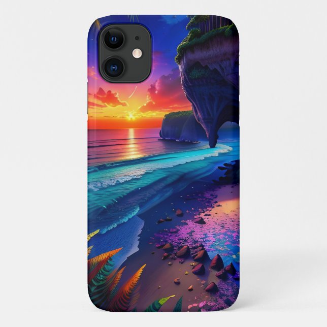 Funda De Case-Mate Para iPhone Fantasía Playa Tropical Cuatro (Reverso)