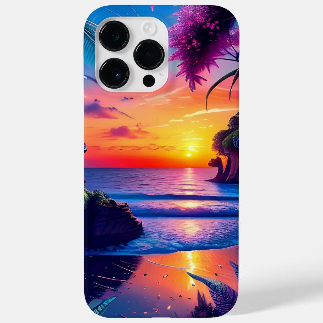 Funda De Case-Mate Para iPhone Fantasía Playa Tropical Dos (Reverso)