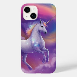 Funda Para iPhone 14 De Case-Mate Fantasía Purpurina Rainbow Unicorn Nubes cósmicas