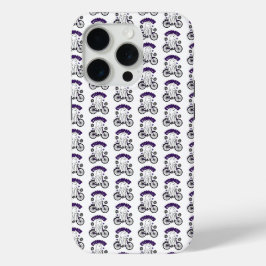 Funda Para iPhone 15 Pro Fantasma de Cycopath Halloween en bicicleta morada