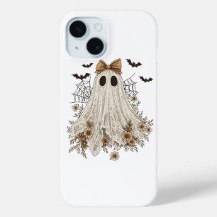 Funda Para iPhone 15 Fantasma de encaje elegante con lazo Fantasma fl