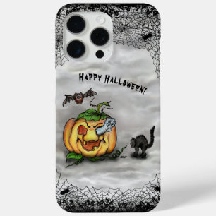 Funda Para iPhone 15 Pro Max Fantasma, Gato, Bat y Calabaza, ¡Feliz Halloween!