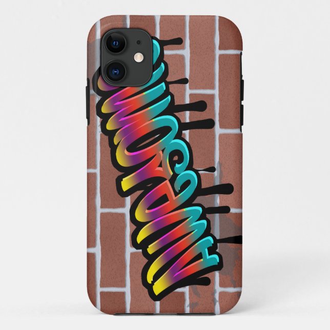 Funda De Case-Mate Para iPhone Fantástico graffiti en una pared de ladrillo (Reverso)