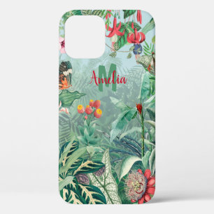 Funda Para iPhone 12 Fantástico Monograma tropical Fabuloso