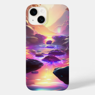 Funda Para iPhone 14 De Case-Mate Fantasy Alien Planet Neon Rainbow River Waterfall