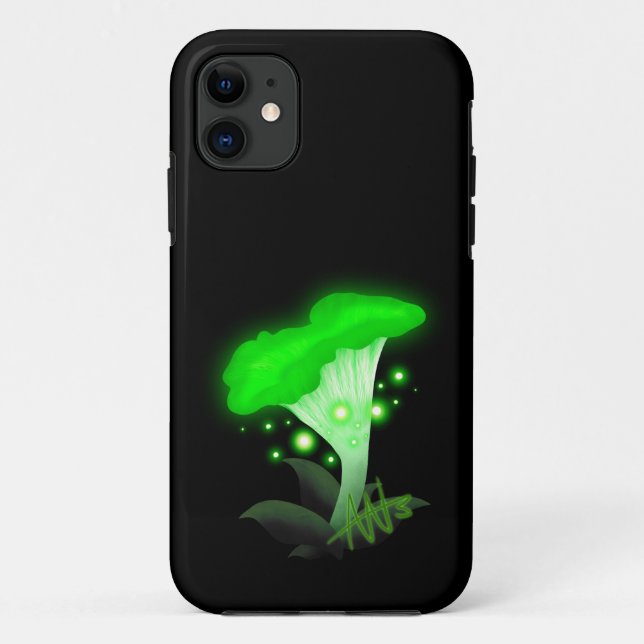 Funda De Case-Mate Para iPhone Fantasy Chanterelle Gslow Green Mushroom (Reverso)