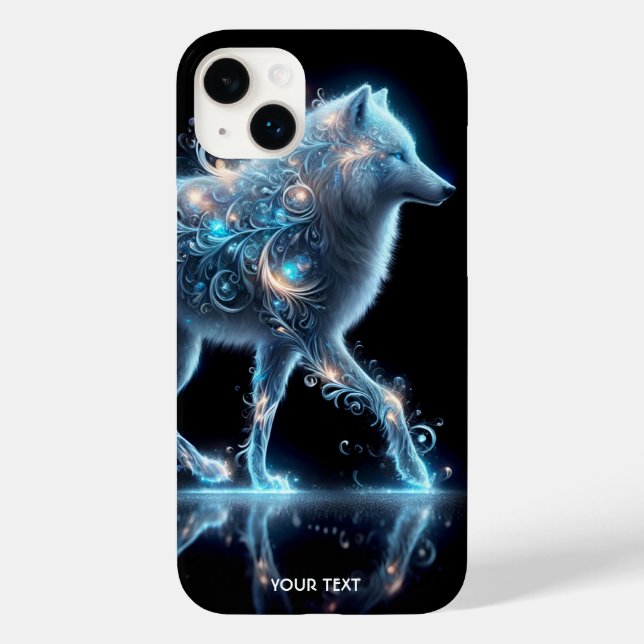 Funda De Case-Mate Para iPhone Fantasy Cute Wolf Blue Reflection (Reverso )