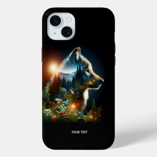 Funda Para iPhone 15 Mini Fantasy Cute Wolf Doble exposición