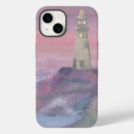 Funda Para iPhone 14 De Case-Mate Faro Azul Costero Con Cielo Rosa