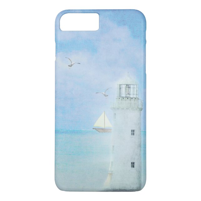 Funda De Case-Mate Para iPhone faro blanco con velero (Reverso)