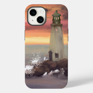 Funda Para iPhone 14 De Case-Mate Faro Costero Con Cielo Rosa Y Naranja