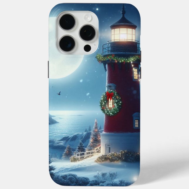 Funda De Case-Mate Para iPhone Faro de Navidades náuticos (Reverso )