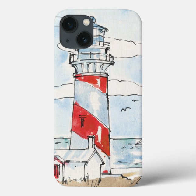 Funda De Case-Mate Para iPhone Faro rojo y blanco (Reverso)