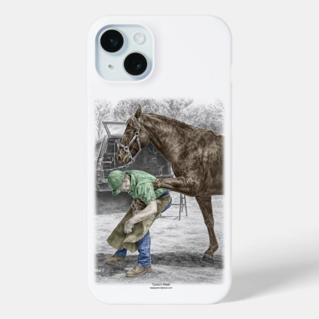 Funda De Case-Mate Para iPhone Farrier Blacksmith Shoeing Horse (Reverso )