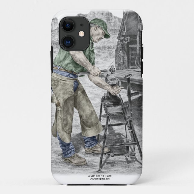 Funda De Case-Mate Para iPhone Farrier Blacksmith Using Anvil (Reverso)