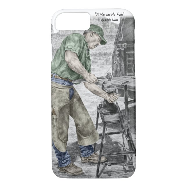 Funda De Case-Mate Para iPhone Farrier Blacksmith Using Anvil (Reverso)