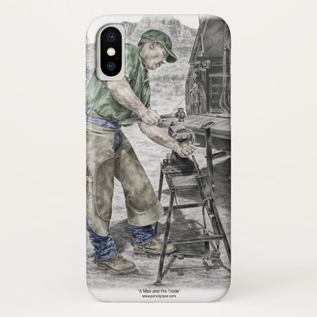 Funda De Case-Mate Para iPhone Farrier Blacksmith Using Anvil (Reverso)