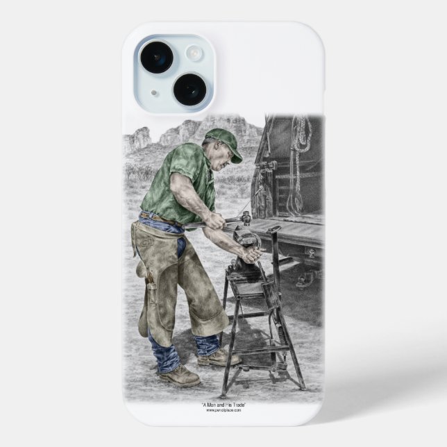 Funda De Case-Mate Para iPhone Farrier Blacksmith Using Anvil (Reverso )