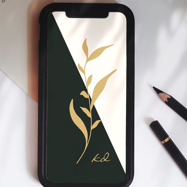 Funda De Case-Mate Para iPhone Faux Gold and Green Geometric Abstract (Subido por el creador)