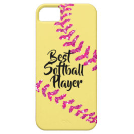Funda Para iPhone 11 Faux Pink Purpurina Softball Stitball
