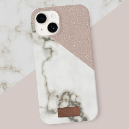 Funda Para iPhone 15 Faux Rubor Leather Marble