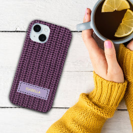 Funda Para iPhone 15 Faux Sweater Knit Custom Name Phone Cover