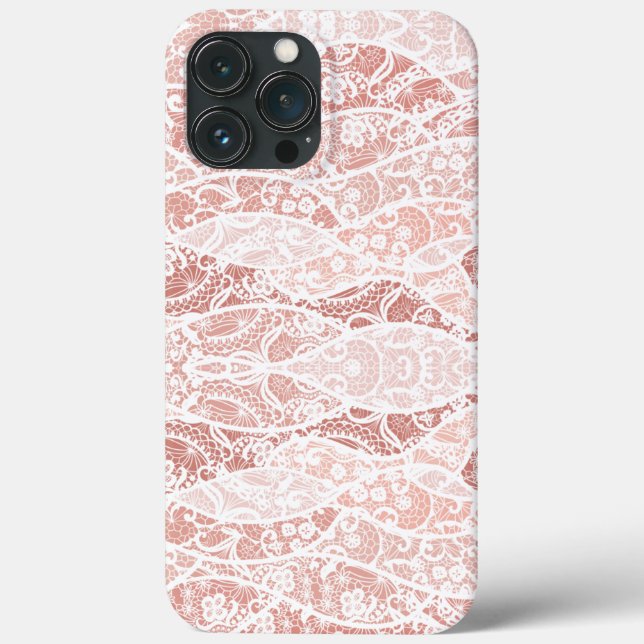 Funda De Case-Mate Para iPhone Faux White Lace Fishnet iPhone Case Gift (Reverso )